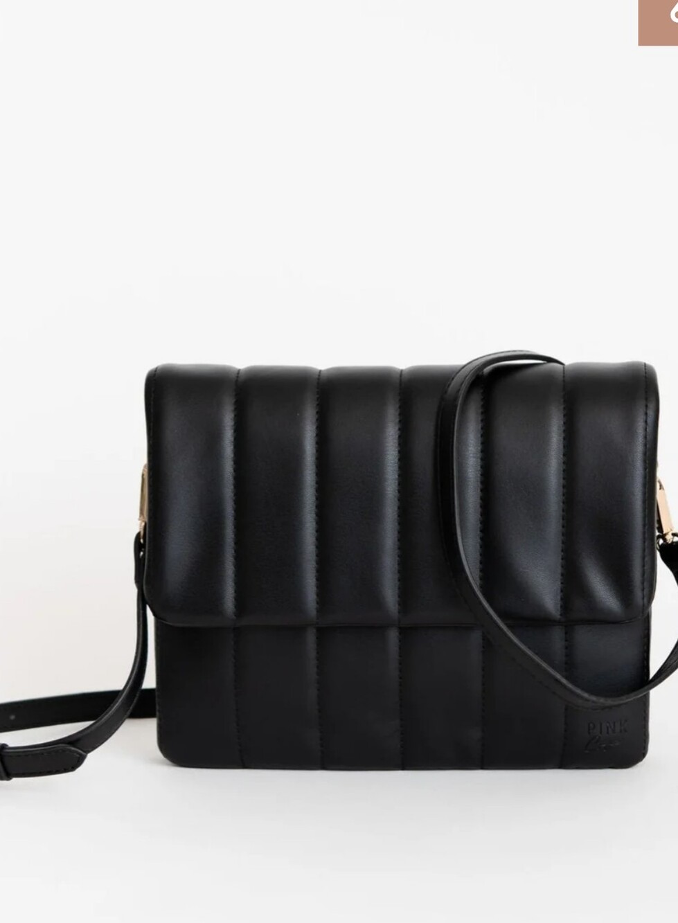 Pink Cove Classic Quilted Black Crossbody Bag with Adjustable Strap
